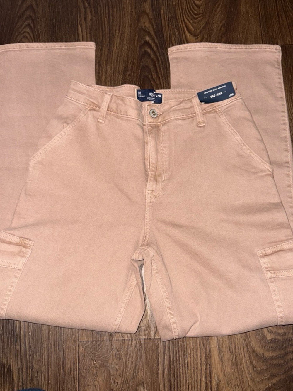 Hollister Women Brown Cargo Dad Jeans